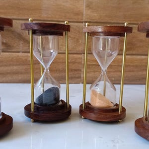 Engraved wooden Sand Timer – 1-Minute, Hourglass for Desk, Office Table Hourglass Pack of 2 piece
