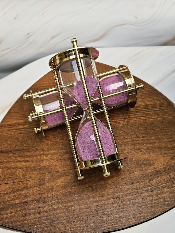 Personalized Brass Sand Timer: Fillable Hourglass, Beach Wedding Ceremony