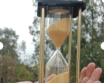 Temporizador de arena de latón grabado: regalo de reloj de arena personalizado