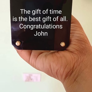 Engraved Brass Hourglass: Personalized Sand Timer, Acrylic Base