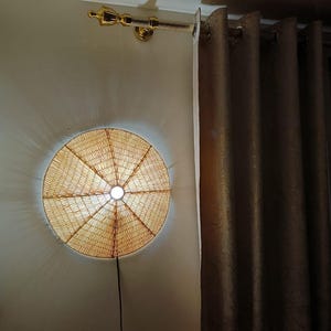 Raffia Wall Light | Woven Wall Sconce | Boho Wall Lamp for Bedroom, Hallway or Bathroom | Handmade Natural Wall Decor Light Fixture , foyer