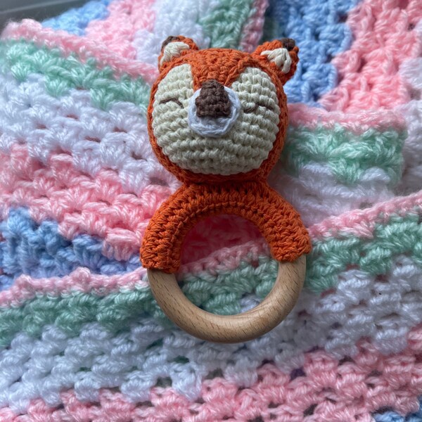 Acorn Crochet Rattle Teether