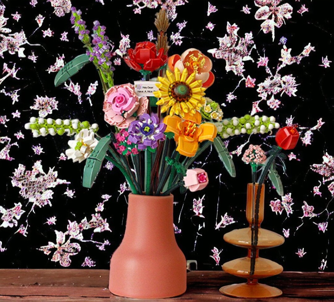 Flower Bouquet Building Block DIY Flower Gift Home Decor Etsy UK