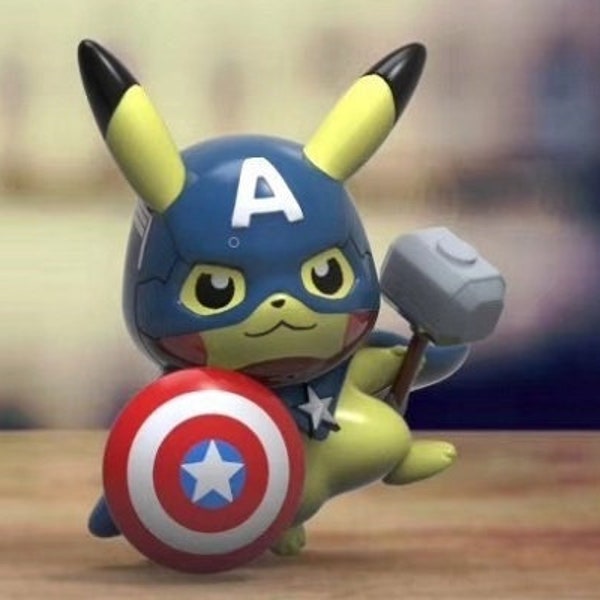 Pikachu_Captain America - 3D STL File
