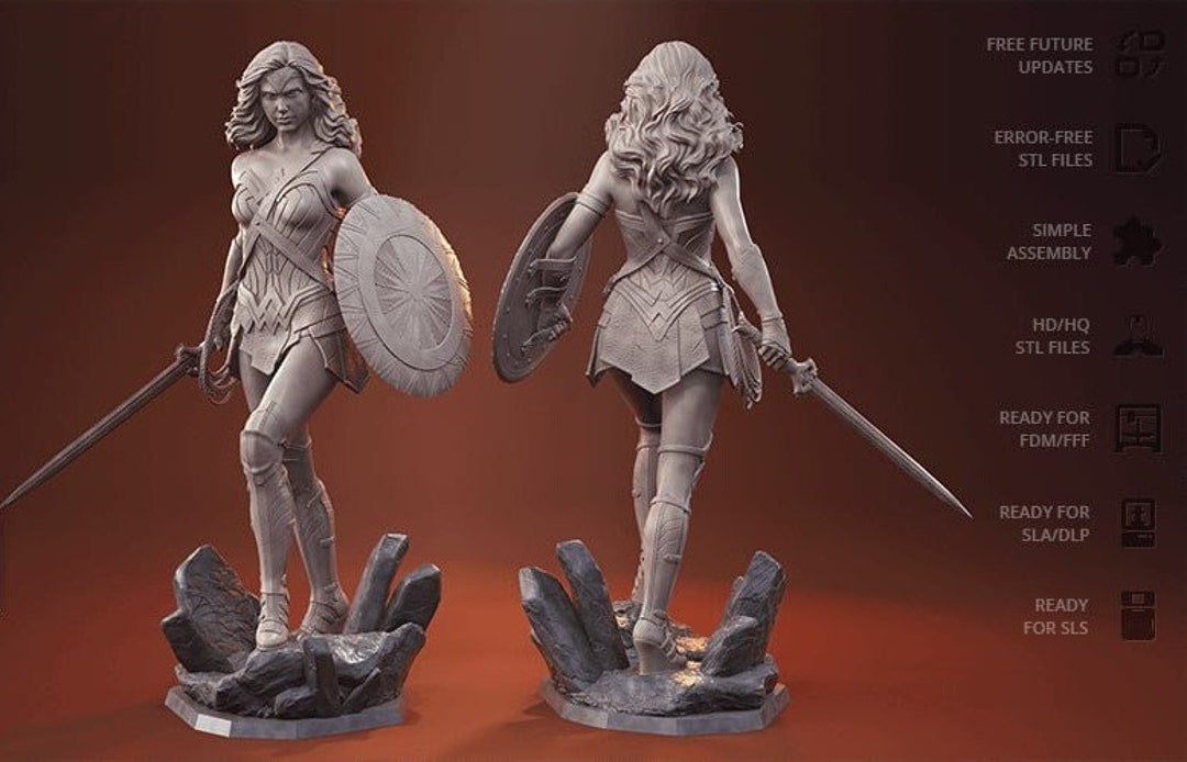 Wonder woman movie version fdm 3d stl file etsy
