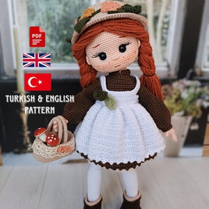 Crochet doll, Amigurumi pattern, Doll pattern crochet, English PDF
