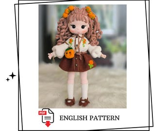 Padrão de boneca de crochê em PDF - Padrão em inglês