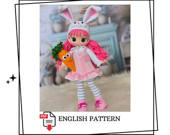 Padrão de boneca de crochê em PDF - Padrão em inglês