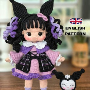 Padrão de boneca amigurumi, padrão de crochê, PDF em inglês