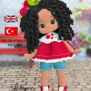 Patrón Amigurumi, Patrón Muñeco Amigurumi Crochet, Patrón Amigurumi en Inglés