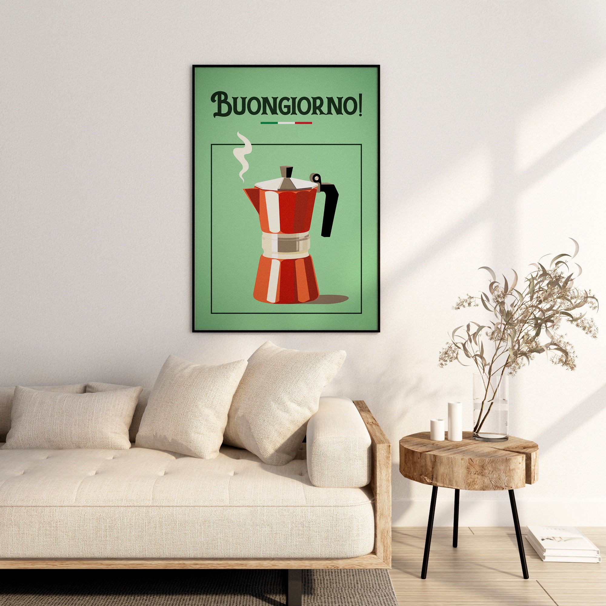 Moka Pot Wall Art Italian Coffee Print Espresso Poster Buongiorno Good  Morning Birthday Gift Retro Kitchen Bialetti Red Moka Pot - Etsy