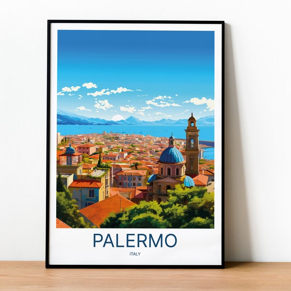 Palermo Italy Travel Poster Print | Palermo Wall Art Poster | Wedding Gift | Home Decor | Sicily Italy Travel poster | Italy Wall Art