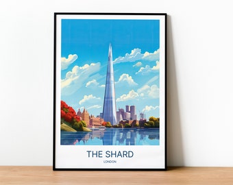 The Shard London Travel Poster Print | The Shard London Travel Poster | Shard London Poster | Wedding Gift | Home Decor | England, UK Travel