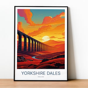 Yorkshire Dales Travel Print Wall Art | England National Park Posters | Wedding Gift | Home Decor | United Kingdom Art Print