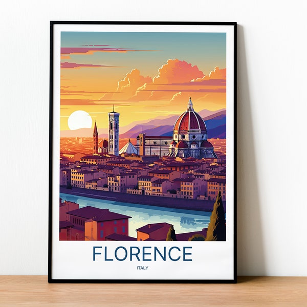 Florence Travel Print | Florence Wall Art Poster | Wedding Gift | Home Decor | Florence Italy Travel poster | Italy Wall Art