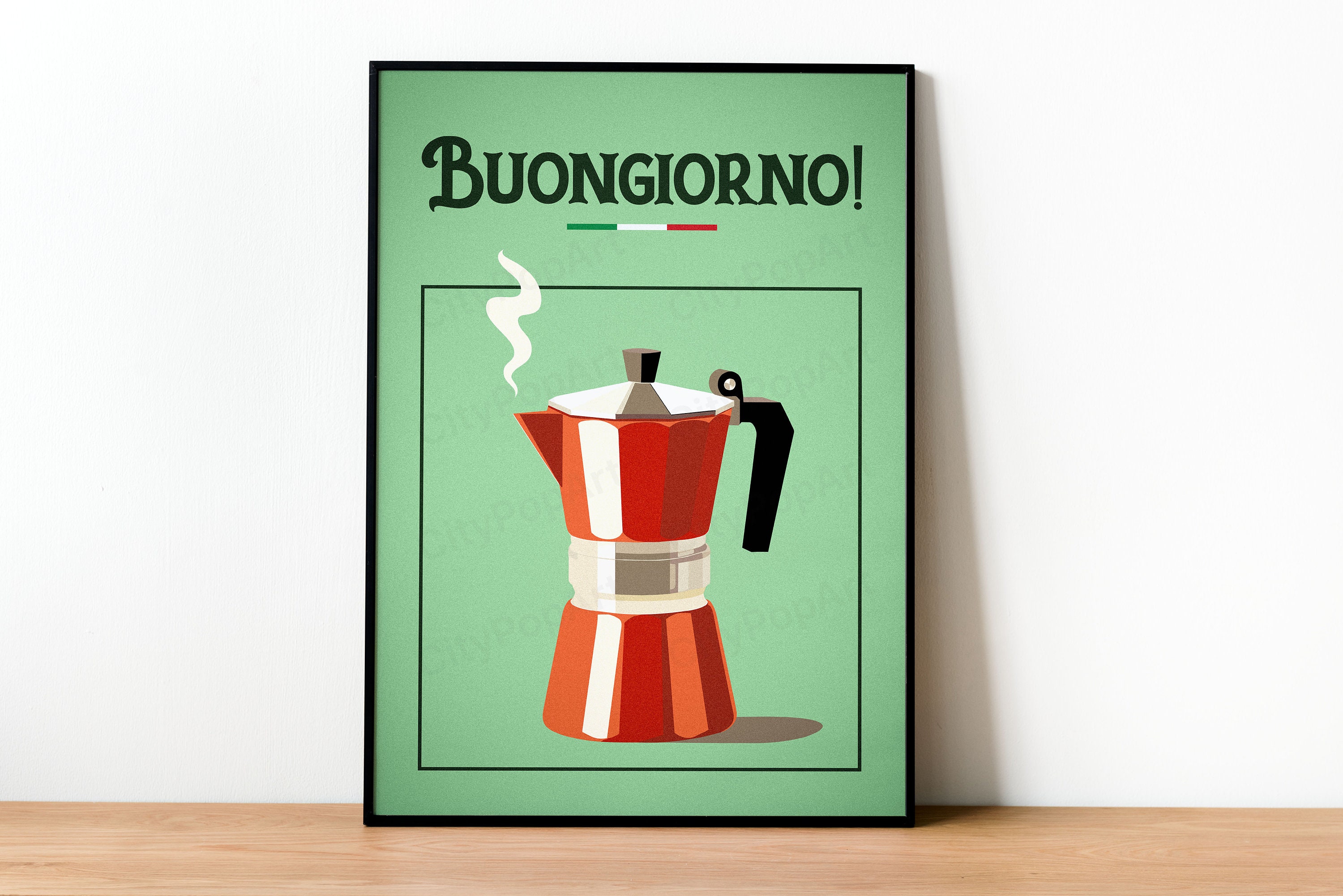 Moka Pot Wall Art Italian Coffee Print Espresso Poster Buongiorno Good  Morning Birthday Gift Retro Kitchen Bialetti Red Moka Pot - Etsy