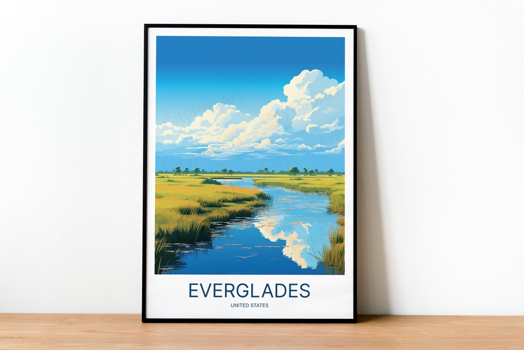 MJGOZX Everglades Nationalpark Poster – Landschaftsdruck Auf Leinwand, Wandkunst Für Wohnzimmer, Schlafzimmer, Büro, Verschiedene Größen