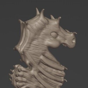 Creepy sea horse miniature