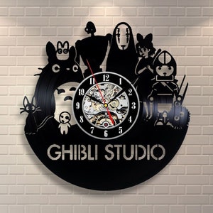 Ghibli Studio Vinyl Record Clock, Christmas Gifts For Kids, Anime Wall Art, Japanese Cartoon, Modern Bedroom Decor, Anime Lover Gift