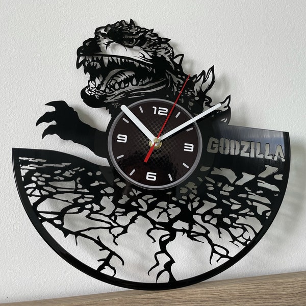 King Of The Monsters Vinyl Record Clock, Christmas Gift Ideas For Friends, Kaiju Art, Wall Hangings Bedroom, Movie Fan Gifts