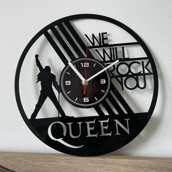 Queen Band Vinyl Record Clock, Rock Music Lover Gifts, Freddie Mercury, Home Wall Art, Office Decorations, Xmas Gift For Husband