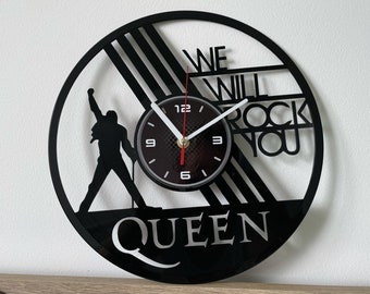 Queen Band Vinyl Record Clock, Rock Music Lover Gifts, Freddie Mercury, Home Wall Art, Office Decorations, Kerstcadeau voor man