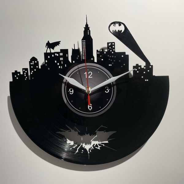 Cadeau de Noël The Dark Knight, horloge pour disque vinyle, décoration murale de super-héros, art de bande dessinée, personnage de film, cadeaux secrets du Père Noël pour hommes