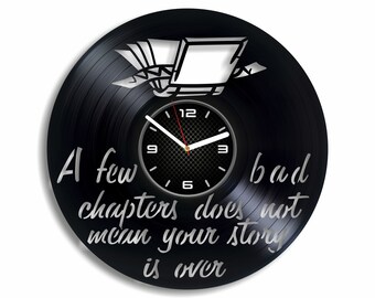 Chapter Quote Vinyl Record Clock, Decorations For Home, Inspirational Wall Art For A Woman, Modern Bedroom Decor, Gift For Friend Birthday