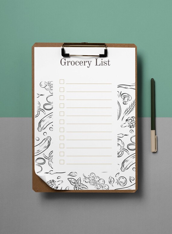 Shopping Grocery List minimalistic