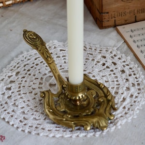 Vintage Cellar Rat Candle Holder in Solid Brass - Candle Holder with Handle - Antique French Decor - Classic Chic Style