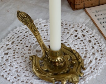Vintage Cellar Rat Candle Holder in Solid Brass - Candle Holder with Handle - Antique French Decor - Classic Chic Style