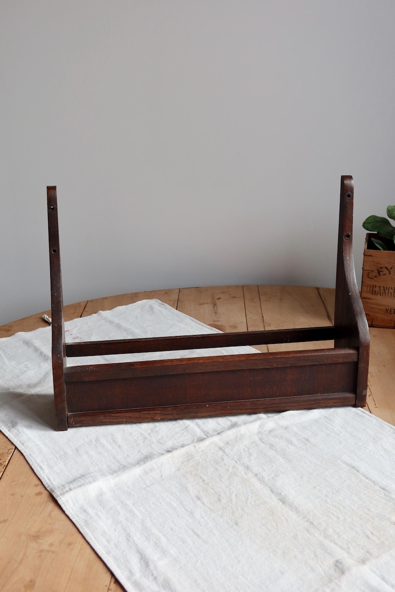 Estante de pared vintage de madera oscura – Líneas limpias y clásicas – De pared o independiente – Almacenamiento francés – Estilo cottage imagen 3