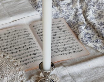 Vintage Silver Metal Candelabra Candle Holder - Shiny Mirror Finish - Classic Art Deco Style - Silver Candlestick - Table Centerpiece