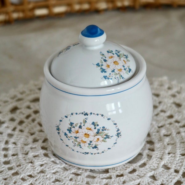 French vintage - Sucrier vintage en porcelaine motif fleuri - Vaisselle ancienne - Porcelaine fleurie ancienne - Cottage core homeware