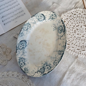 Two oval ironstone serving dishes Boulenger Choisy le Roi Derby model - Patina - Antique French tableware
