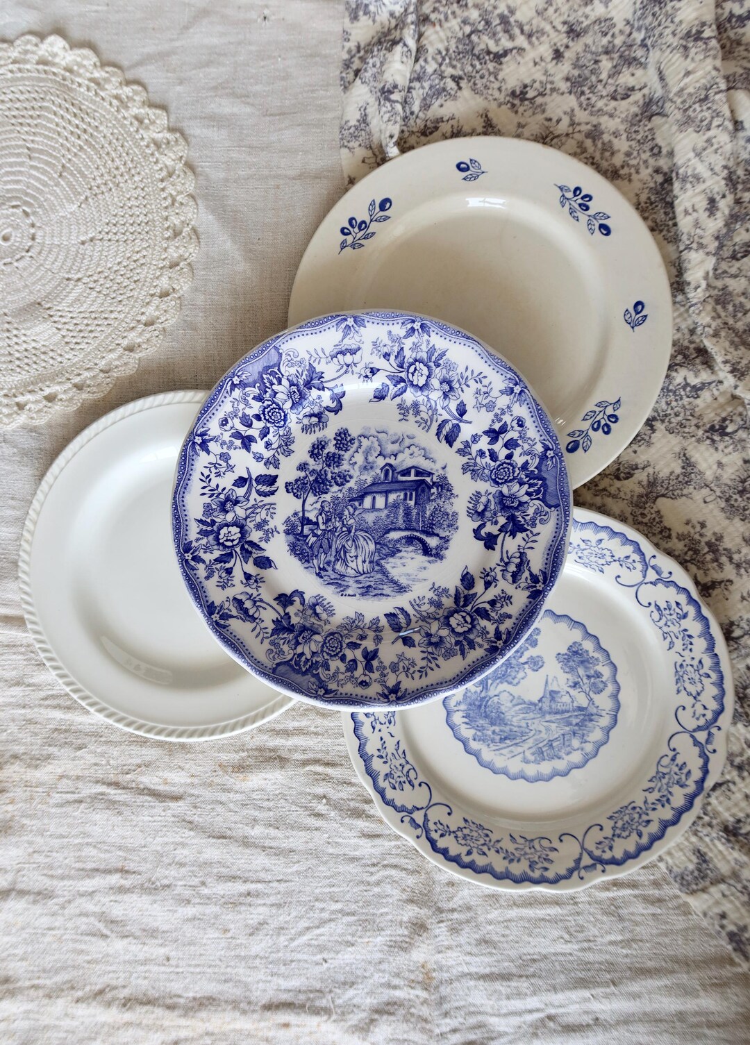 フランスヴィンテージ PORCELAINE FRANCE ビストロ皿 4枚セット 【公式