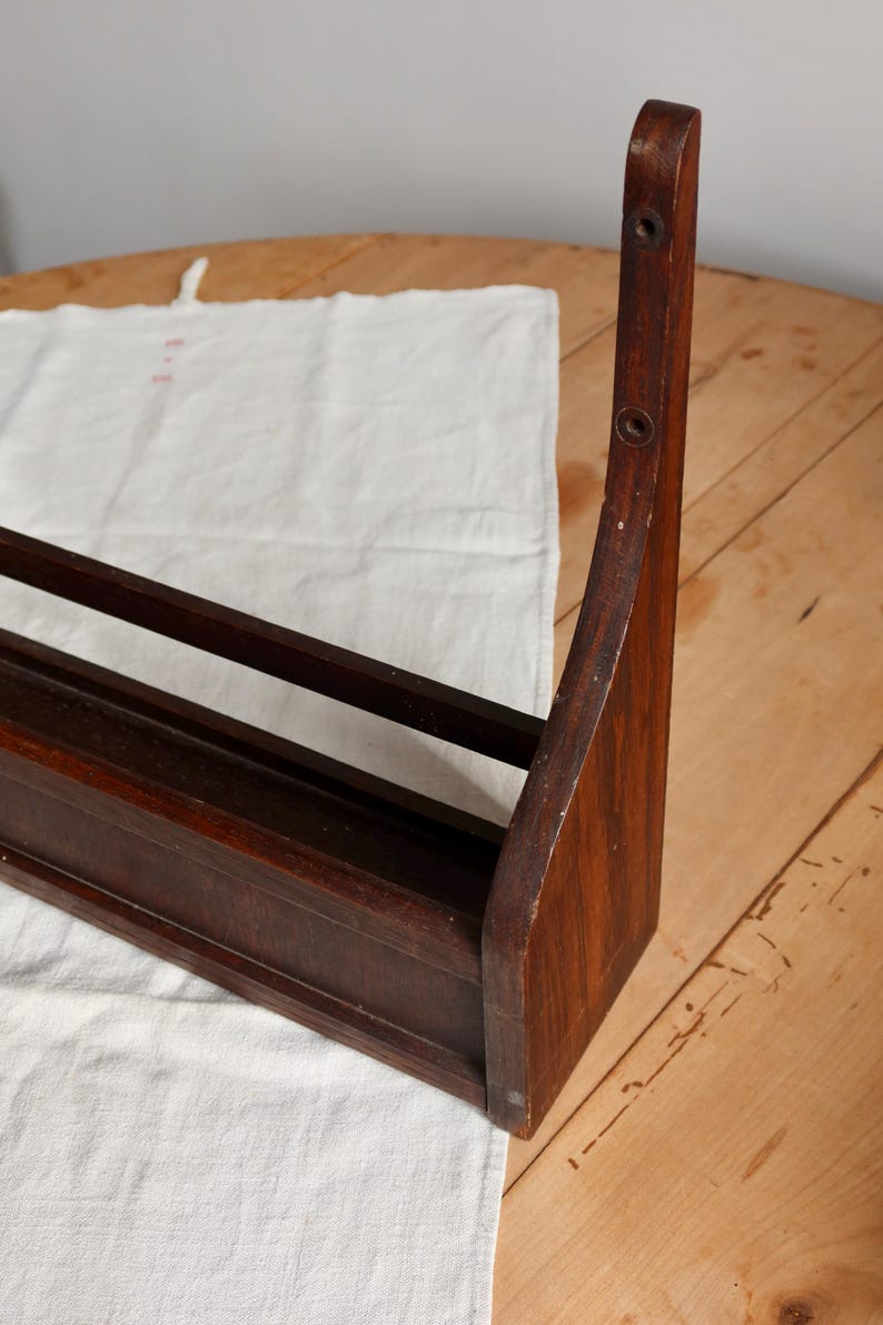 Estante de pared vintage de madera oscura – Líneas limpias y clásicas – De pared o independiente – Almacenamiento francés – Estilo cottage imagen 5