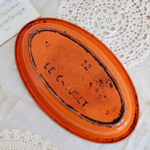 Vintage Le Creuset Enameled Cast Iron Oval Serving Dish - Antique Dinnerware - 1980s French Vintage - Rustic French Countryside