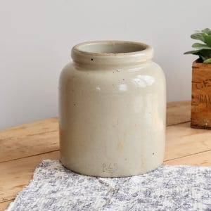 Pote de conservas em grés taupe antigo, tamanho GG – Pote grande – Pote rústico para armazenamento – Grés esmaltado