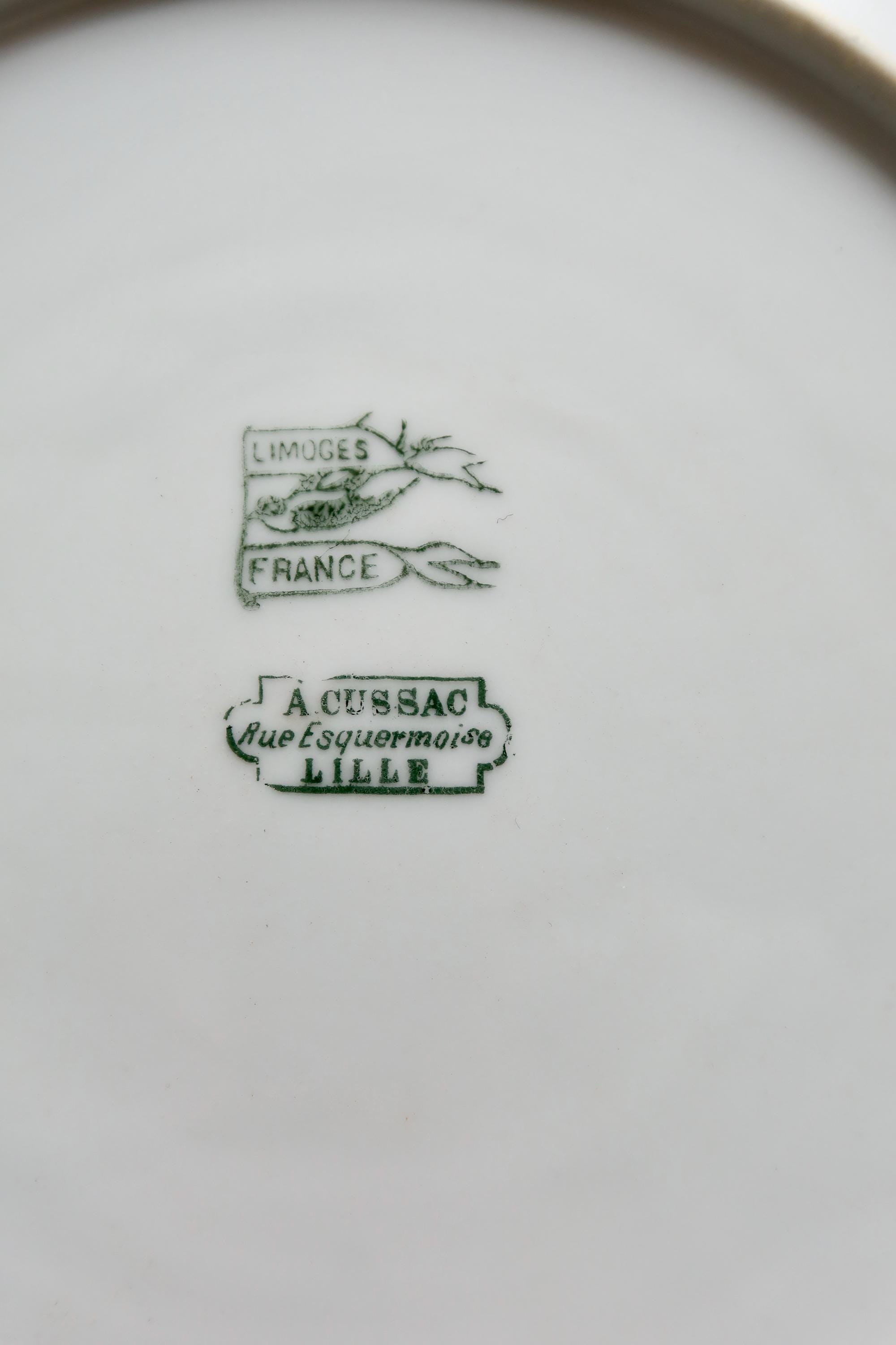 6 Antique Monogrammed Limoges Porcelain Plates – CB Monogram