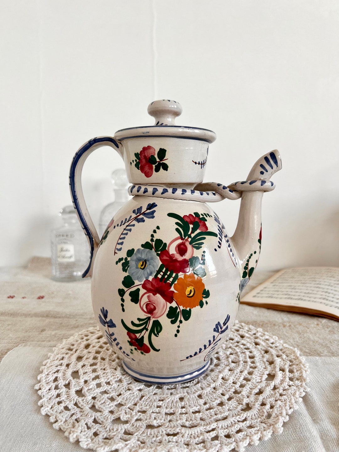 ITALIAN TEAPOT Vintage Coffee Pot Boho Style Teapot 1990s Coffee Pot