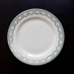 Antique Sapho Longchamp ironstone dinner plate - Patina - Earthenware Collection - Vintage French tableware - Classic chic