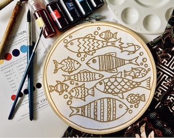 Batik DIY Kit - Sea of Fishes