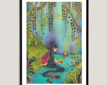 Batik Art Print - Light of Lotus