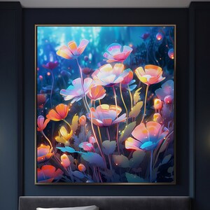 Art digital imprimable | Illustration de fleurs colorées dans l’eau | Haute résolution (300 dpi) | Art numérique | Téléchargement immédiat