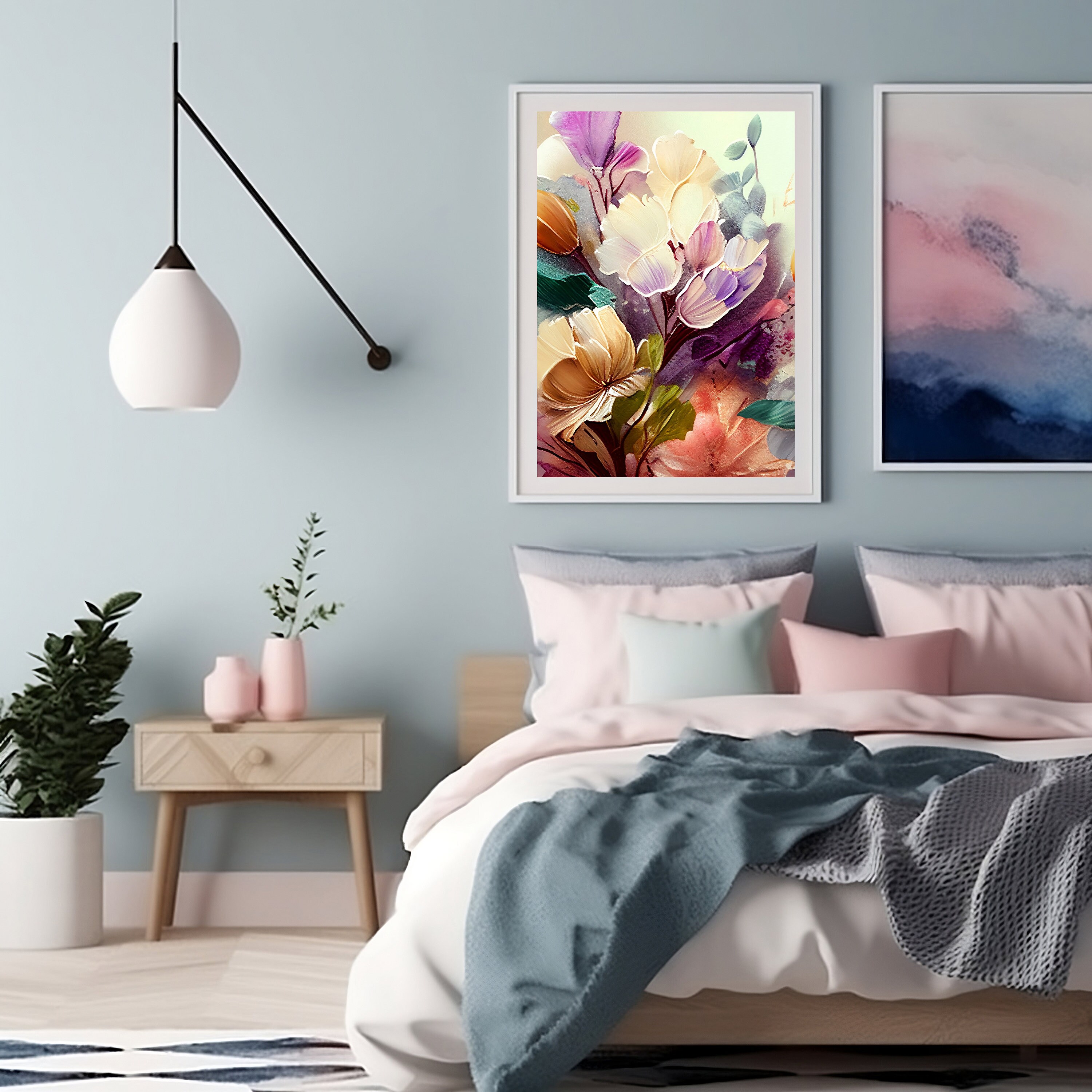 Printable Digital Art | Set of 8 Floral Paintings | High Resolution ...