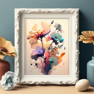 Printable digital art | Bouquet of colorful flowers | High resolution (300 dpi) | Digital art | Instant Download