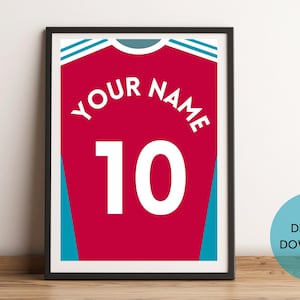 Personalized Arsenal Soccer Jersey - Digital Download,Custom Arsenal Inspired Soccer Jersey,Fan Gift