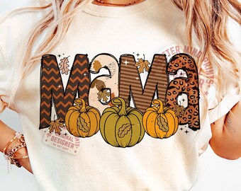 Fall Mama Pumpkin PNG: Autumn Vibes Sublimation (Digital Download)
