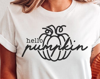Hello Pumpkin SVG: Projekt koszulki jesiennej (pobranie cyfrowe)